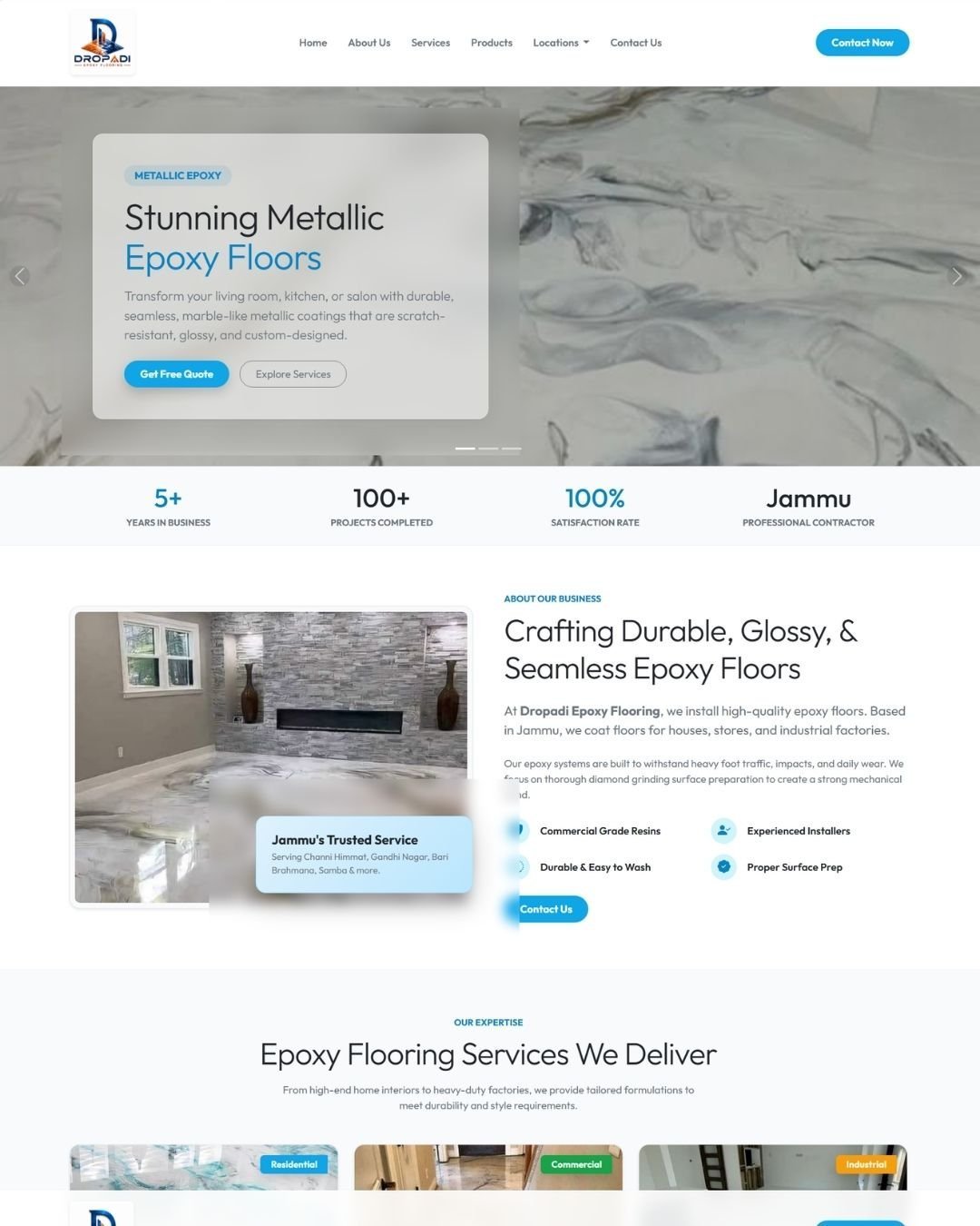 Dropadi Epoxy Flooring - Web Development Portfolio