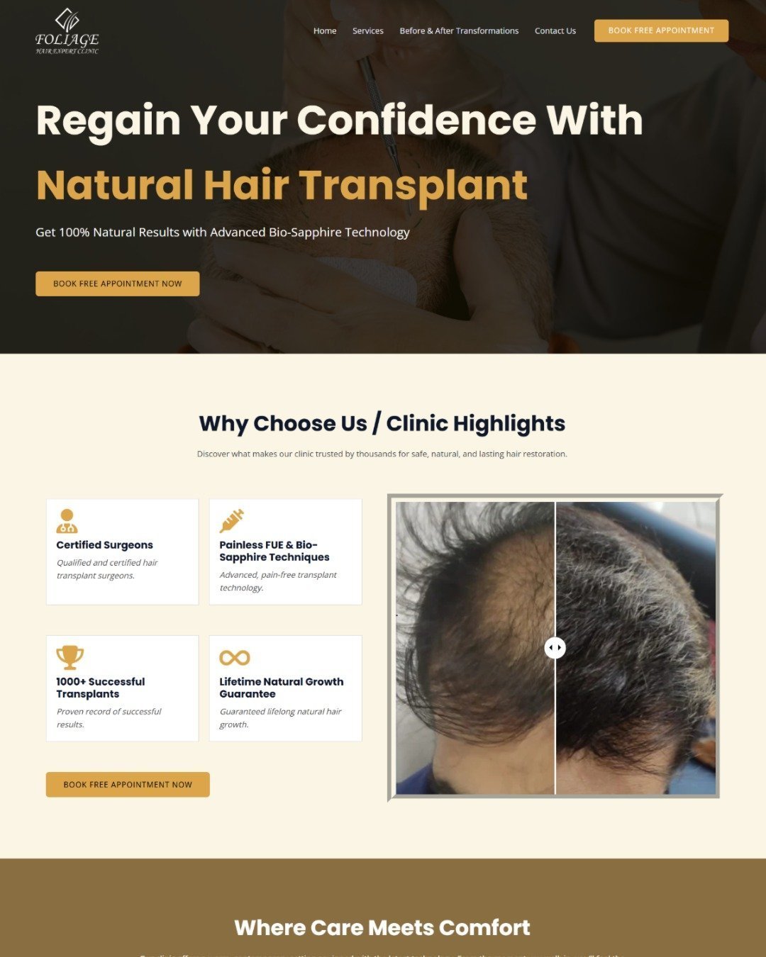 Foliage Hair Experts - Web Development Portfolio