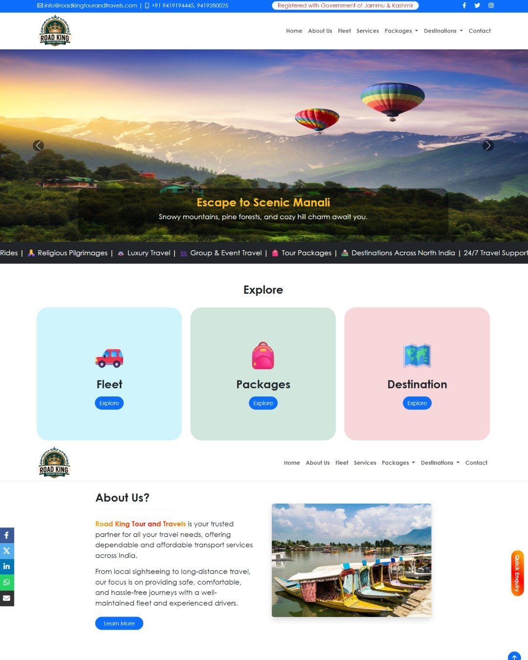 RoadKing Luxury Travels - Web Development Portfolio
