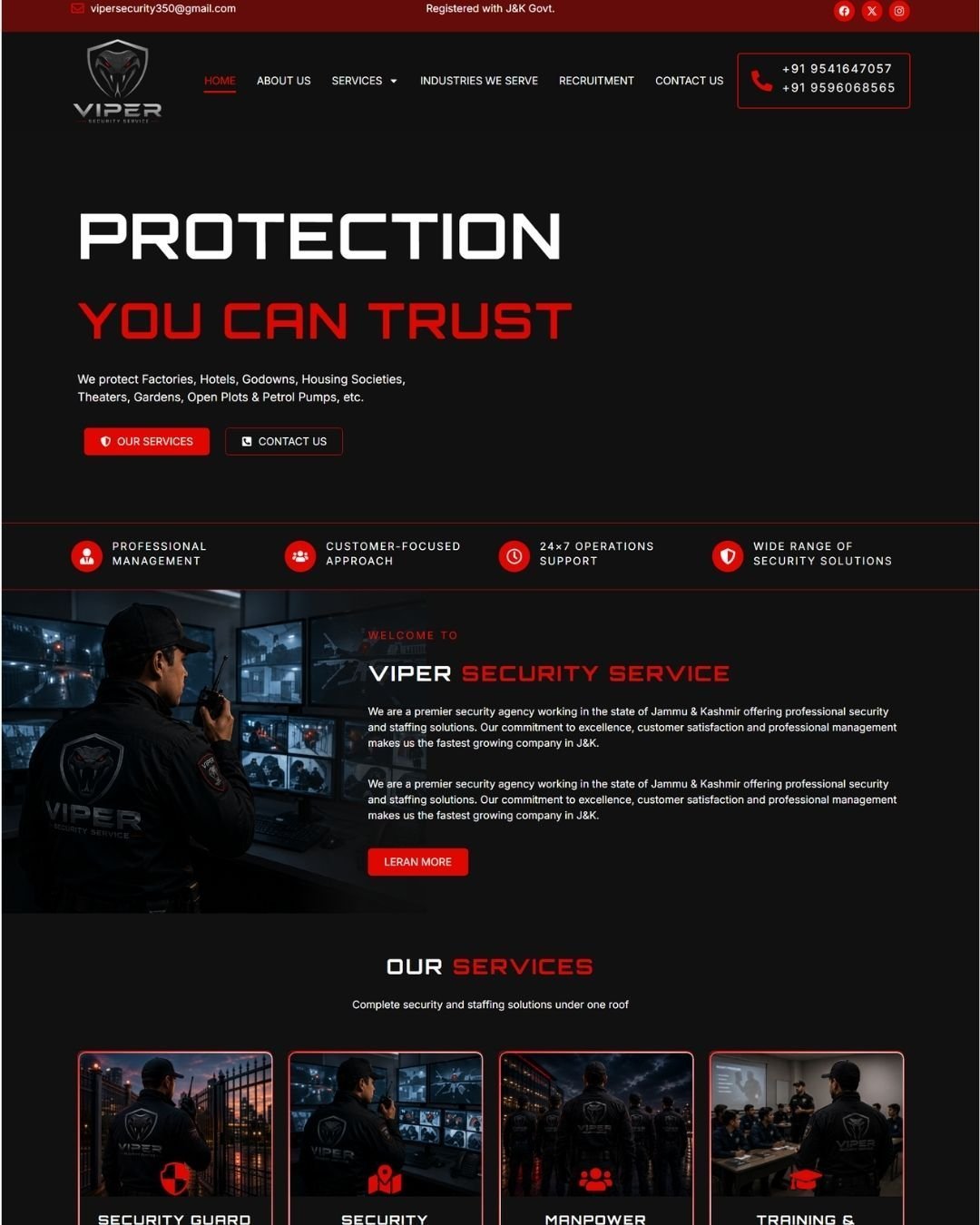 Viper Security Service - Web Development Portfolio